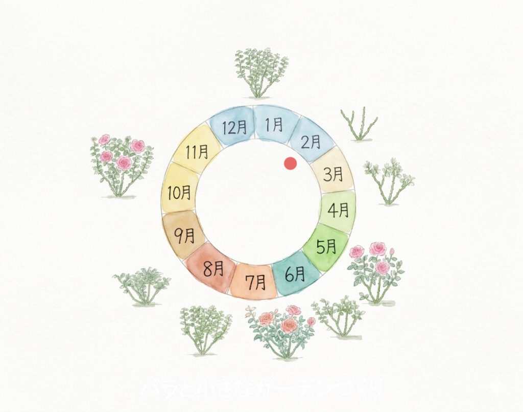 バラの２月のサイクル図