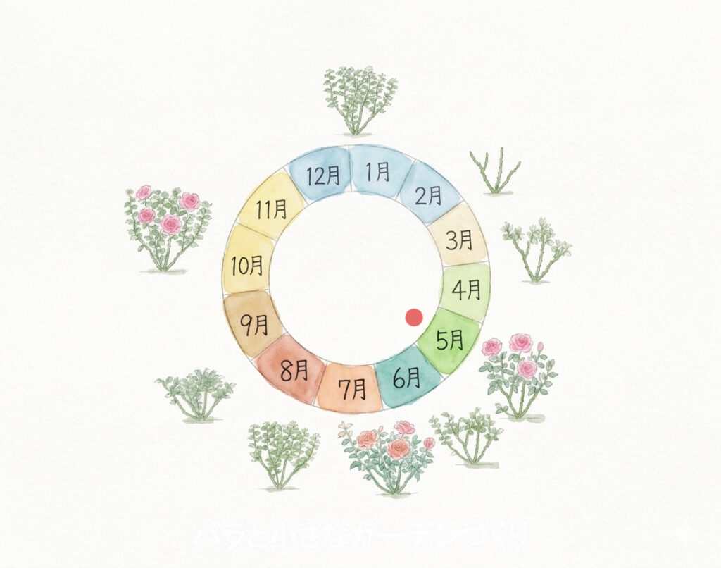 ５月のバラのサイクル図